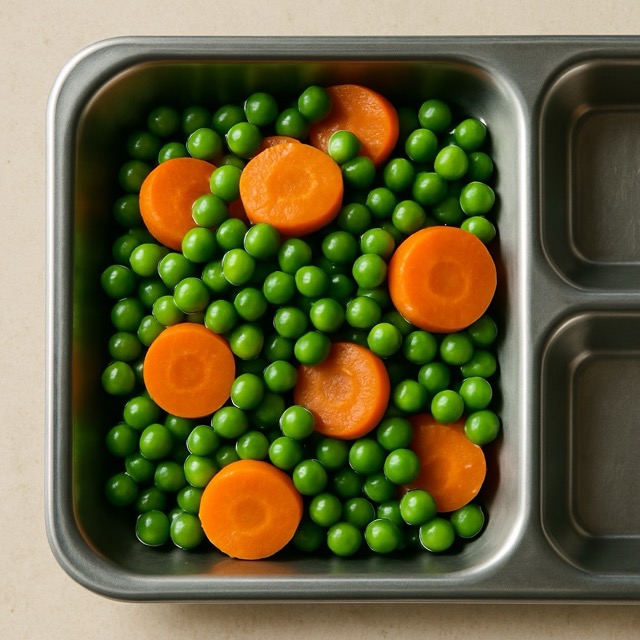 Boiled Carrots with Green Peas